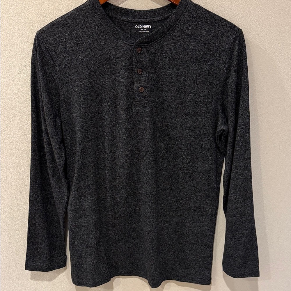 Old Navy Boy’s Charcoal Henley Shirt NWT
